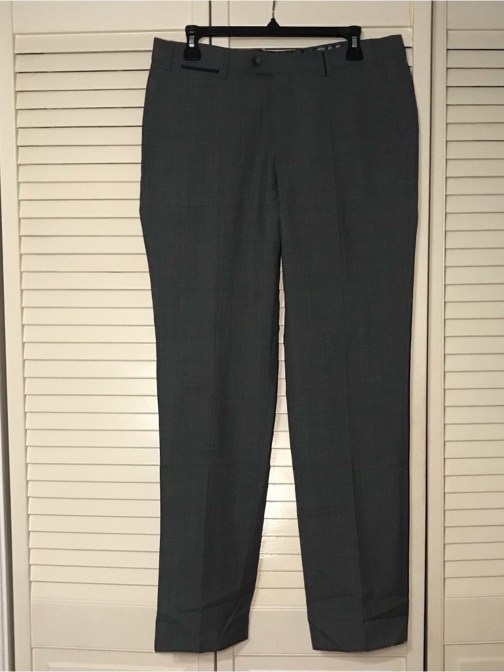 HILTL Gray and White Striped Lined Trousers Interior